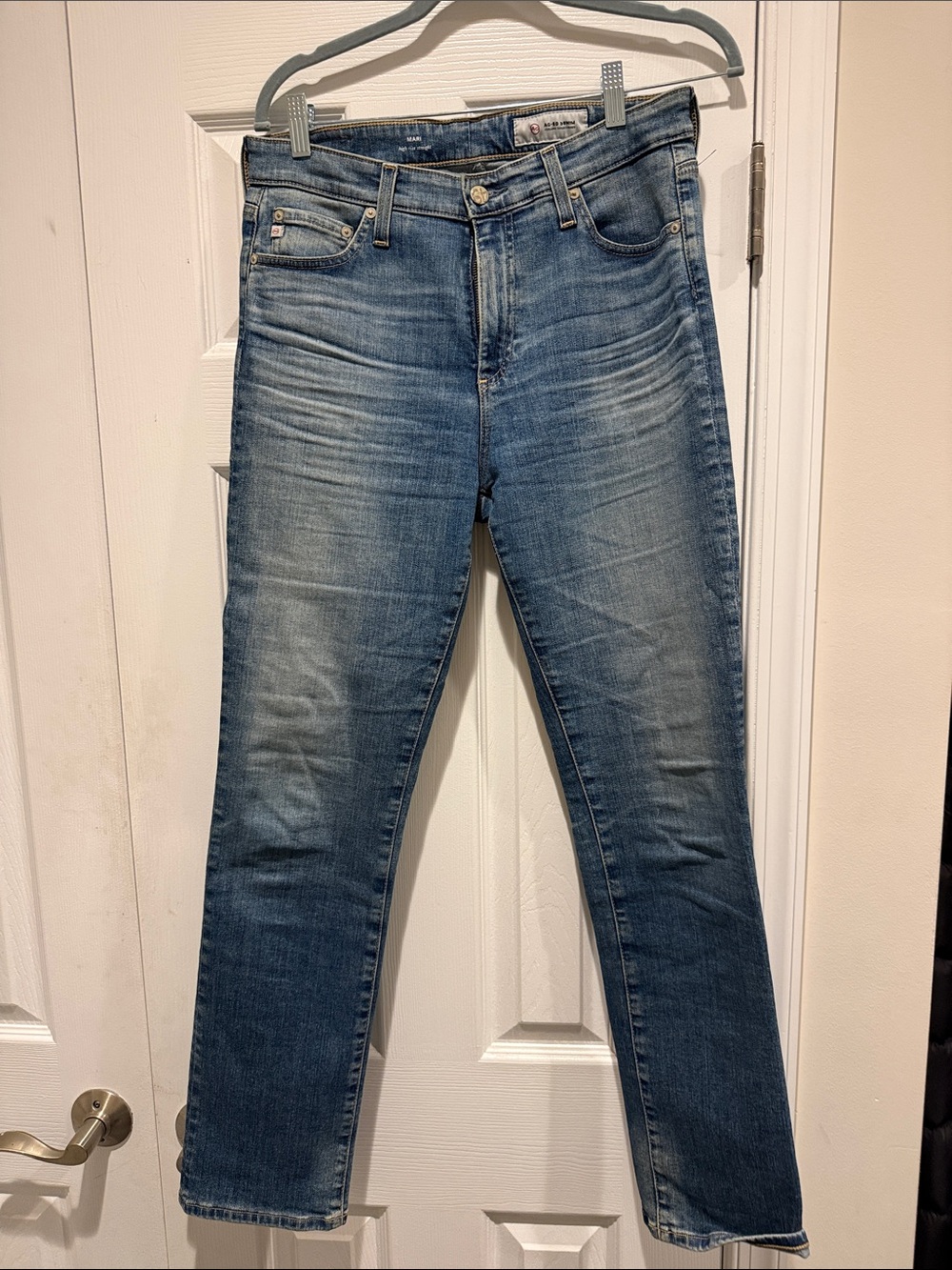 Ag Adriano Goldschmied Women's Straight-Leg Jeans in Medium Blue Wash